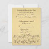 印刷されたリボンカード50年の記念日RSVP 出欠カード (裏面)