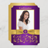 印刷されたリボンチケット型確認写真 招待状 (正面/裏面)