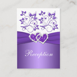 印刷されたリボンパープルホワイトフローラエンクロージャカード エンクロージャーカード