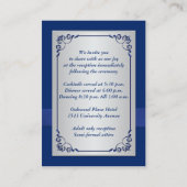 印刷されたリボンブルー、シルバーフローラエンクロージャカード エンクロージャーカード (裏面)