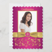 印刷されたリボンホタテのエッジ確認写真 招待状 (正面)