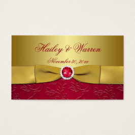 印刷されたリボンレッド、金ゴールドフローラメッセージカード