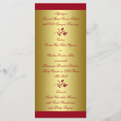 印刷されたリボンレッド、金ゴールドフローラメニューカード メニュー (裏面)