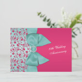 印刷されたリボン暗い赤紫色、グリーン25周年記念 招待状 (スタンド正面)