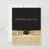 印刷されたリボン第50記念日RSVPカード 出欠カード (正面)