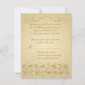 印刷されたリボン第50記念日RSVPカード 出欠カード (裏面)