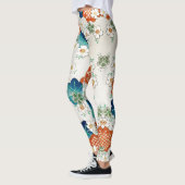 印刷されたレギンス日本のパターン花 レギンス (左)