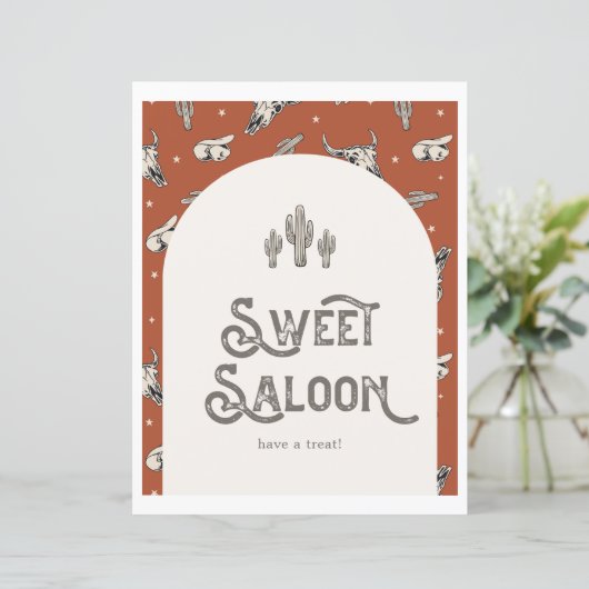 印刷されたワイルドウェスト甘いサロンの看板 (スタンド正面)