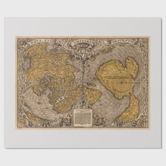 印刷されたヴィンテージマップ ラッピングペーパー (フラット)