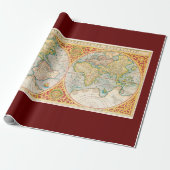 印刷されたヴィンテージマップ ラッピングペーパー (アンロールド)