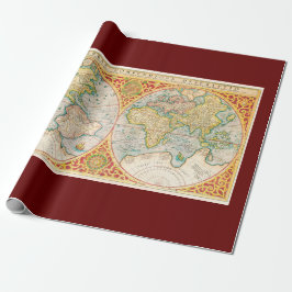 印刷されたヴィンテージマップ ラッピングペーパー