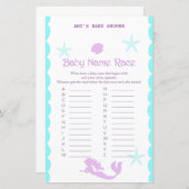 印刷された人魚の赤ちゃんシャワーゲーム (正面/裏面)