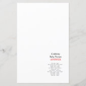 印刷された人魚の赤ちゃんシャワーゲーム (裏面)