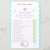 印刷された人魚の赤ちゃんシャワーゲーム (正面)