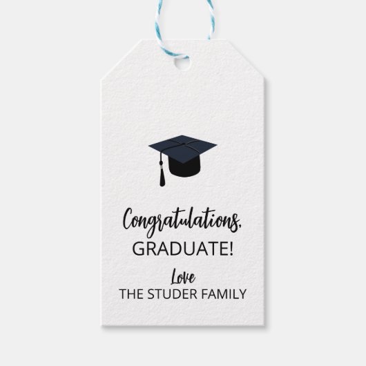 印刷された卒業式のギフトタグ, 卒業式のギフト, 卒業式のギフト ギフトタグ (正面)