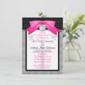 印刷された弓ファースト聖餐式招待状 招待状 (スタンド正面)