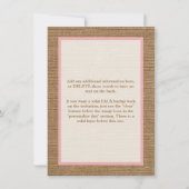 印刷された弓及びチャームのピンクの確認の招待 招待状 (裏面)