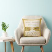 印刷された弓第50記念日の二重写真の枕 クッション (椅子)