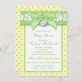 印刷された弓花のレースのベビーシャワーの招待 招待状 (正面/裏面)