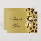 印刷された弓、ダイヤモンド及びヒョウのプリントは感謝していしています サンキューカード (正面/裏面)