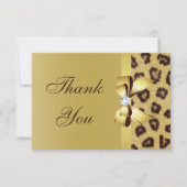印刷された弓、ダイヤモンド及びヒョウのプリントは感謝していしています サンキューカード (正面)