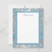 印刷された弓-冬の不思議の国のサンキューカード ノートカード (裏面)