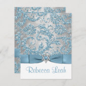 印刷された弓-冬の不思議の国のサンキューカード ノートカード (正面/裏面)