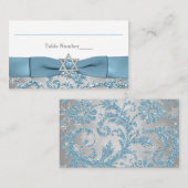 印刷された弓-冬の不思議の国の座席表 プレイスカード (正面/裏面)