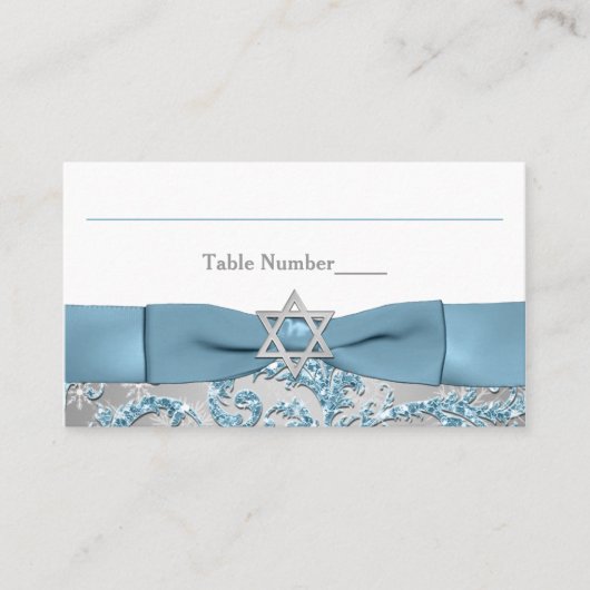 印刷された弓-冬の不思議の国の座席表 プレイスカード (正面)