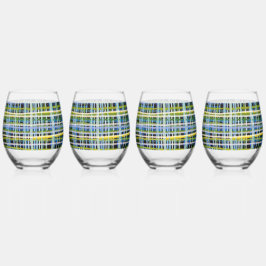 印刷された抽象芸術アート付きステムレスワイングラス ステムなしワイングラス