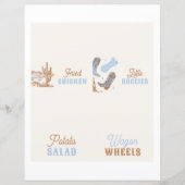 印刷された洋食のテントカード (正面)