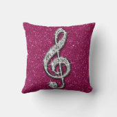 印刷された派手なきらめくダイヤモンド音楽ノート クッション (裏面)