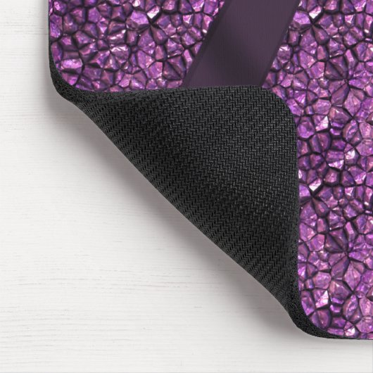 印刷された紫色の宝石及びハートの宝石 マウスパッド (コーナー)