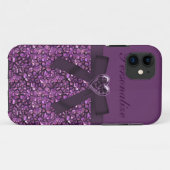 印刷された紫色の宝石及びハートの宝石 Case-Mate iPhoneケース (裏面(横))