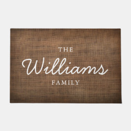 印刷された織りテクスチャファミリ名ようこそ ドアマット