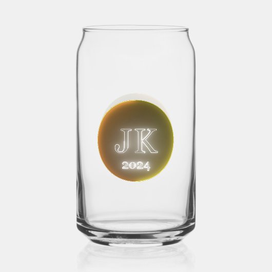 印刷された缶ガラスJK 2024オレンジ色の黄色のロゴ ガラス缶 (正面)