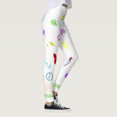 印刷された芸術的レグ レギンス (右)