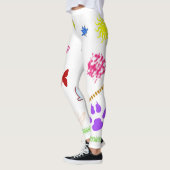 印刷された芸術的レグ レギンス (左)