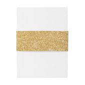 印刷された金ゴールドのグリッターのモノグラムの結婚式招待状 招待状ベリーバンド (裏面例)