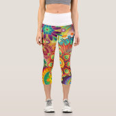 印刷された高い腰のカプリス カプリレギンス (正面)