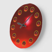 印刷された3D赤いルビー色の宝石用原石 ラージ壁時計 (傾斜)