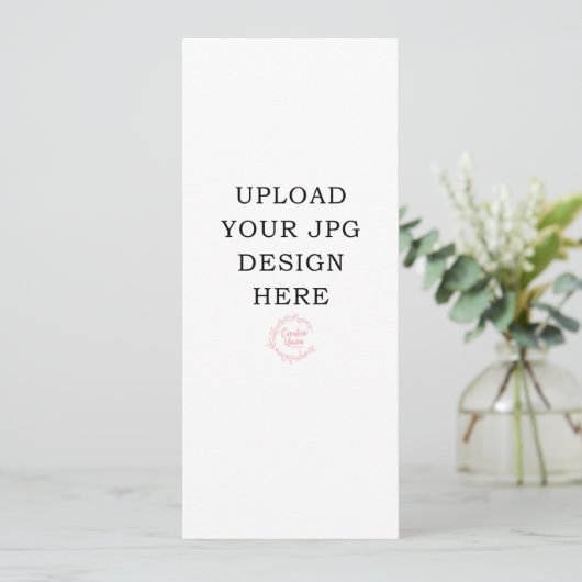 印刷された4" x 9" ウェディングプログラム 招待状 (スタンド正面)