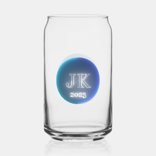 印刷されたCan Glass JK 2023青いロゴ ガラス缶 (正面)
