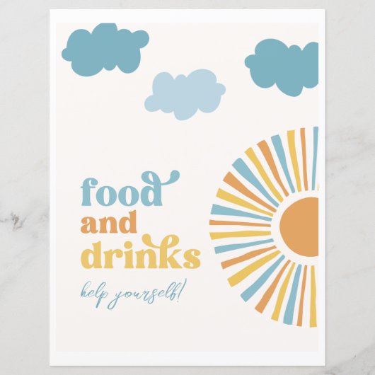 印刷されたSunパーティー食品とドリンクの看板 (正面)