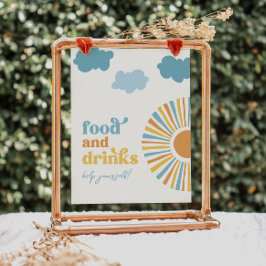 印刷されたSunパーティー食品とドリンクの看板