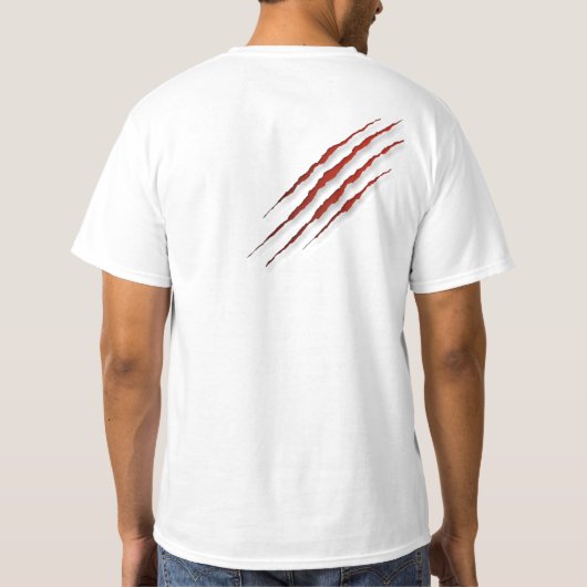 印刷されたTシャツの中で狼を解き放つ Tシャツ (裏面)