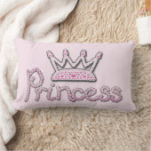 印刷されるかわいいピンクはプリンセスの王冠を真珠で飾ります ランバークッション (ブランケット)