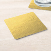 印刷されるエレガントな金ゴールドホイル スクエアペーパーコースター (アングル)