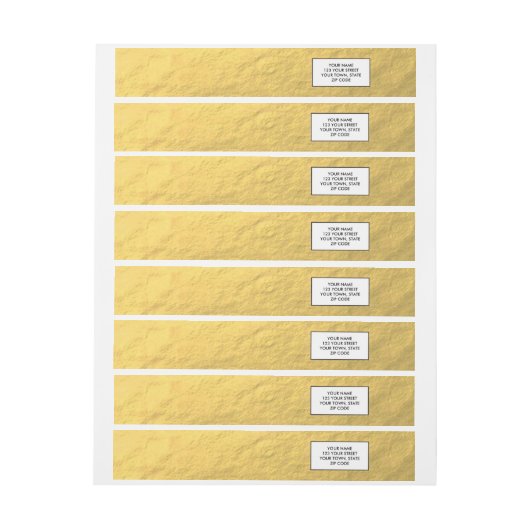 印刷されるエレガントな金ゴールドホイル ラップアラウンド宛名ラベル (シート)