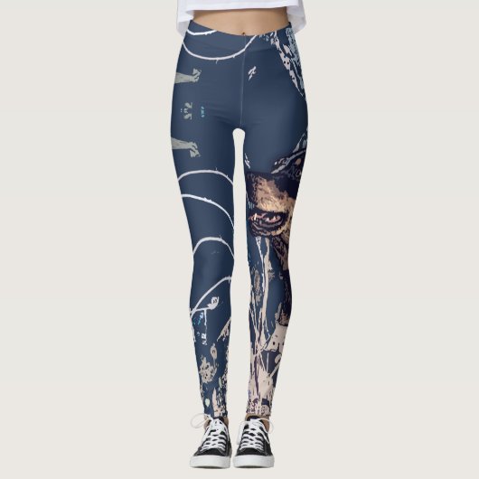 印刷されるオーストラリアの牛犬のレギング レギンス (正面)